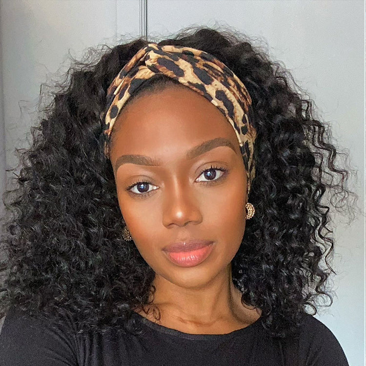 Weekly Special | Deep Wave Glueless Curly Bob Wig Headband Wig 100% Human Hair (Get Free Trendy Headbands)