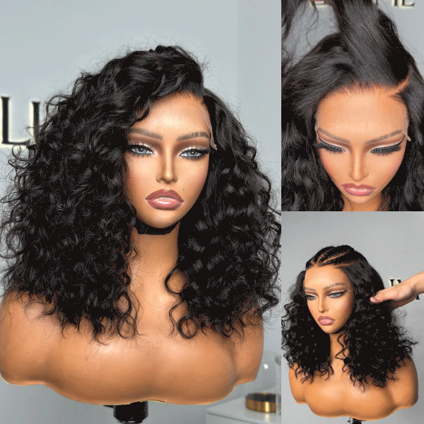 VIP DAY ONLY | 12 Inches  Glueless Wig Water Wave Versatile 7x6 Closure HD Lace Short Wig Ready To Go