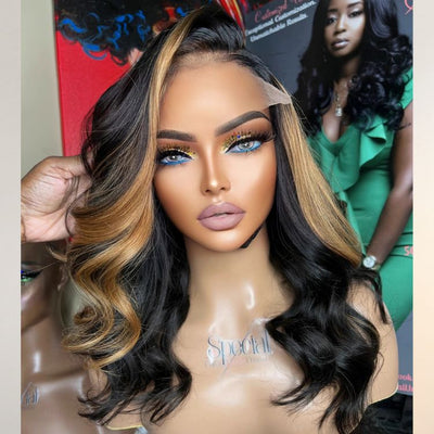 Copper Highlights Loose Body Wave Glueless 5x5 Closure Lace Wig Face-Framing - US Only