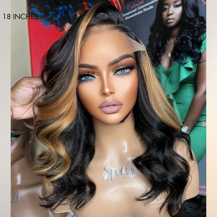 Copper Highlights Loose Body Wave Glueless 5x5 Closure Lace Wig Face-Framing - US Only
