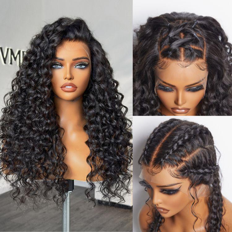 Full Lace Part Anywhere Water Wave Invisible HD Lace Long Curly Wig 100% Human Hair  - US Only