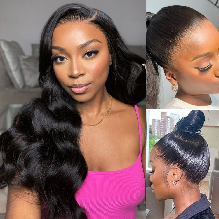 Mercredi fou | Perruques PreMax | 360 Lace Super Natural Hairline Loose Body Wave Free Part 180% Density Wig Pre-Cut Lace