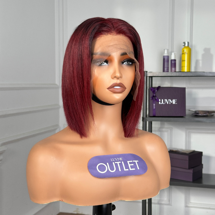Special Deal | Reddish Purple Blunt Cut Bob Glueless 13x4 Lace Front Wig - US Only