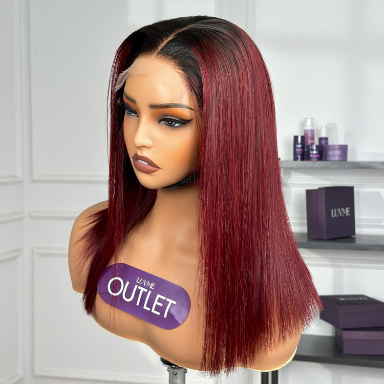 Special Deal | Warm & Chic Red with Dark Roots Silky Straight Glueless 5x5 Closure Lace Wig  - US Only