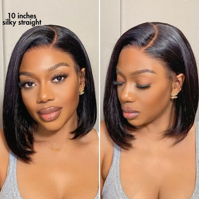 Crazy Wednesday | PreMax Wigs - Nature Max Yaki / Silky Bob Ear-to-Ear Glueless 13x6 Frontal HD Lace Short Bob Wig