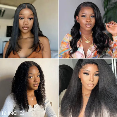 New Customers Only | Body Wave / Straight / Kinky / Deep Wave Human Hair U Part Wig