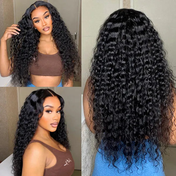 Crazy Wednesday | 180% Density Water Wave 13x4 HD Lace Front Free Part Glueless Human Hair Wig Pre Cut Lace