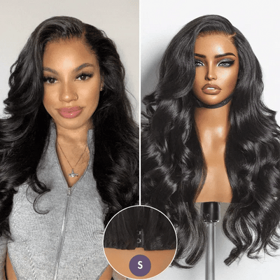 Luvme All-Day Comfort™ Wig Layered Light Yaki Straight / Loose Body Wave Glueless 7x6 Closure HD Lace Human Hair Wig Pre-Cut Lace