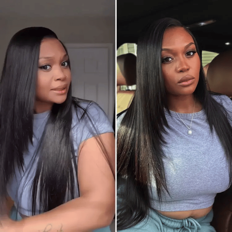 Luvme All-Day Comfort™ Wig Layered Light Yaki Straight / Loose Body Wave Glueless 7x6 Closure HD Lace Human Hair Wig Pre-Cut Lace