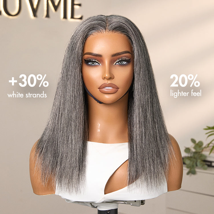 Crazy Wednesday | Salt and Pepper Straight Glueless Minimalist HD Lace T Part Grey Wig Pre-Cut Lace