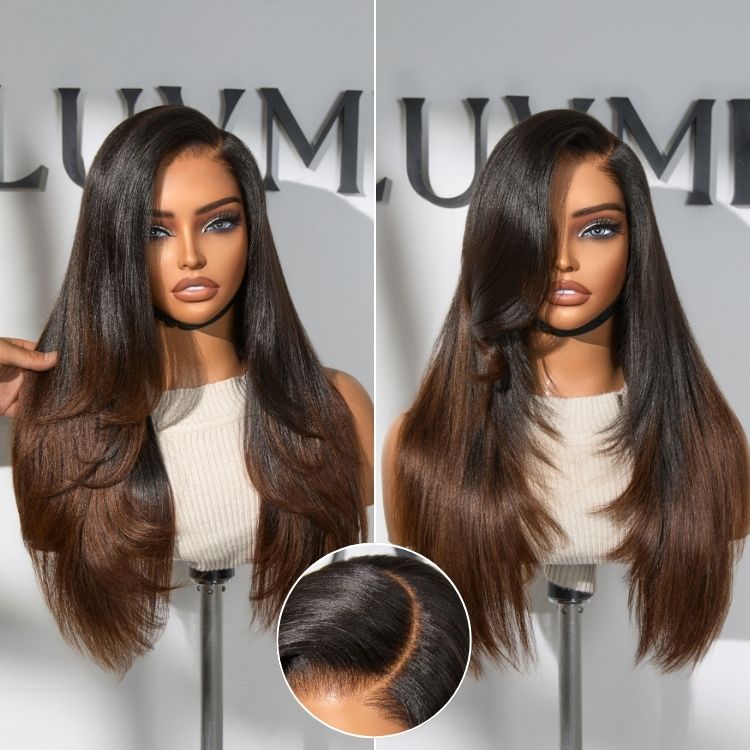 Crazy Wednesday | Luvme All-Day Comfort™ Wig Layered Light Yaki Straight / Loose Body Wave Glueless 7x6 Closure HD Lace Human Hair Wig Pre-Cut Lace