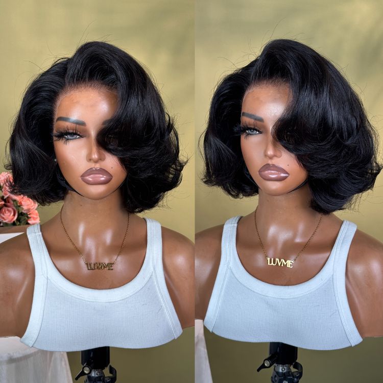 Crazy Wednesday | PreMax Loose Body Wave Short Bob Wig Glueless 13x4 Frontal Lace Human Hair Wig Pre-Cut Lace