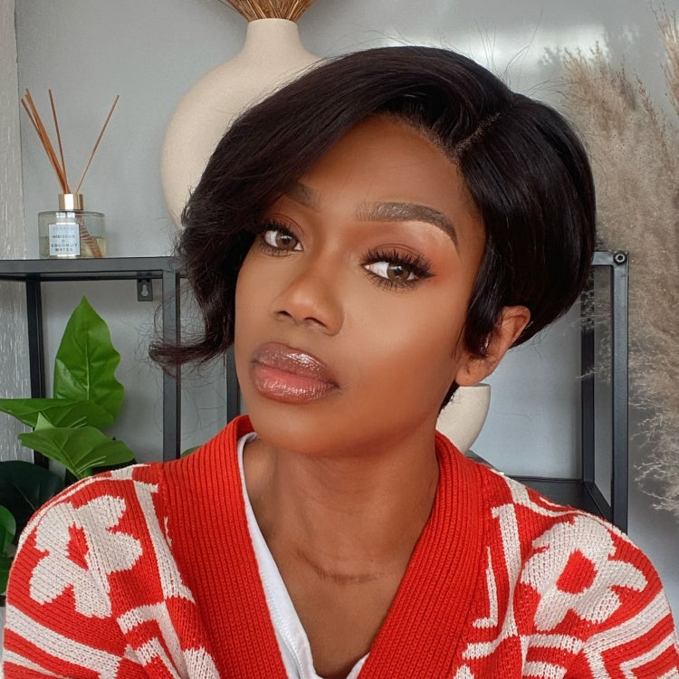 Weekly Special | Mature Boss Style Affordable 5x5 Closure Lace Short Pixie Cut Pre Cut Lace Wig 100% Human Hair - US ONLY