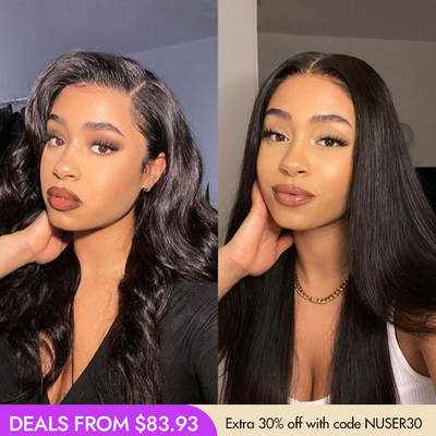New Customers Only | PreMax Wigs - Luvme Hair Body Wave / Straight Glueless 13x4 Frontal Lace Long Wig Pre-Cut Lace